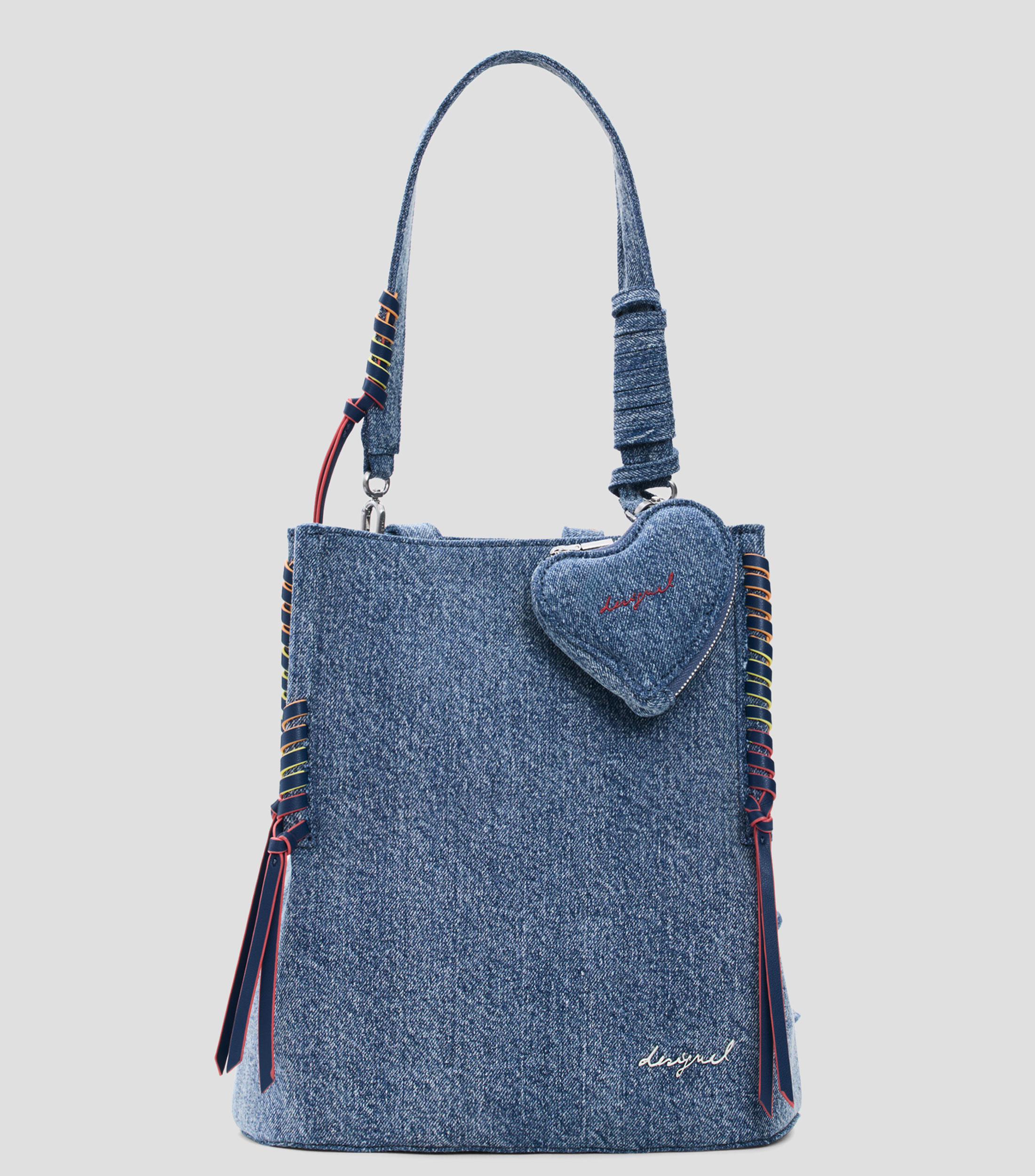 Mochila pequeña denim corazón Mujer